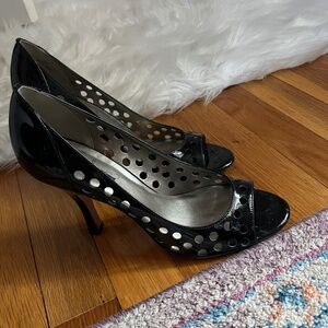 Stella Blu black patent peep toe, 8